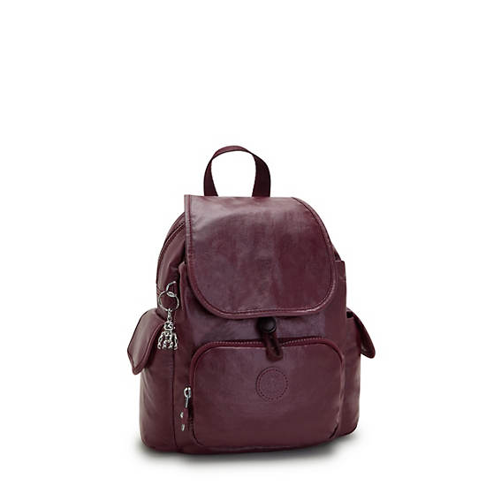 Plecaki Kipling City Pack Mini Metallic Backpack Bordowe | PL 1196BE